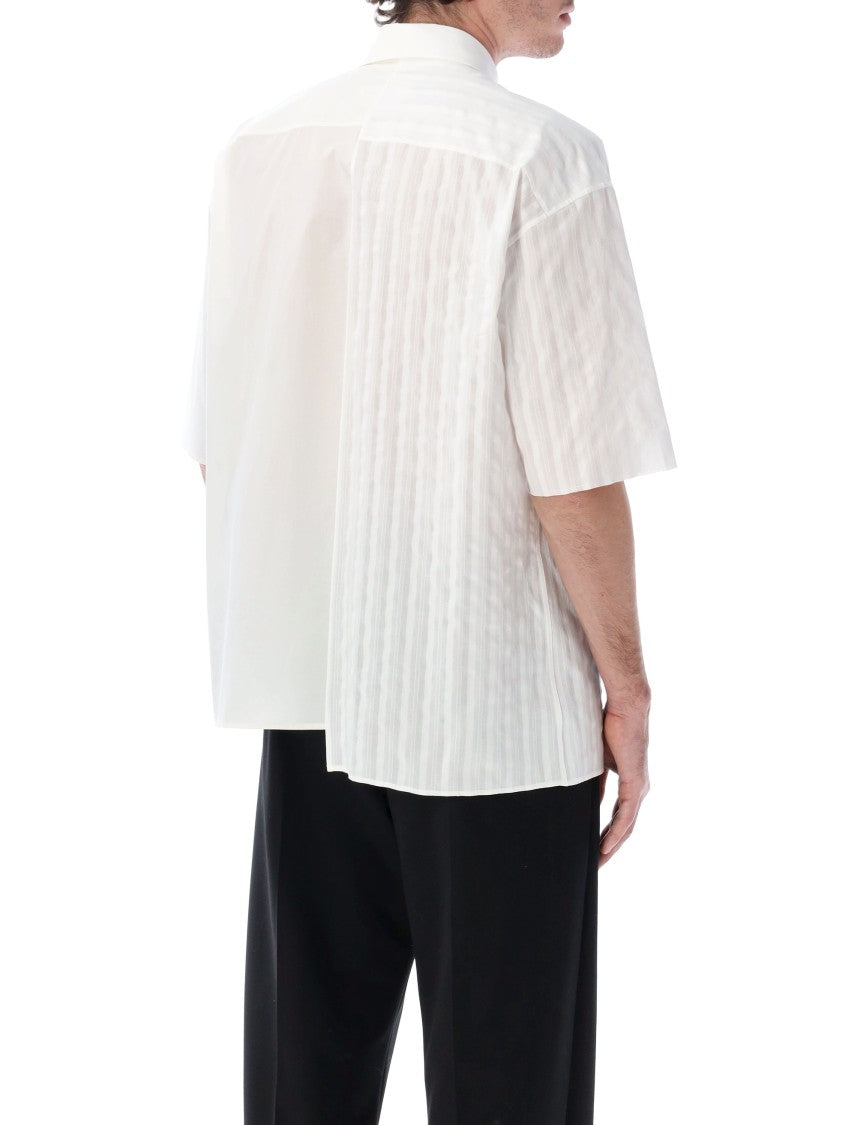 Mm6 By Maison Margiela Bicolor Numerical Printed Bowling Shirt