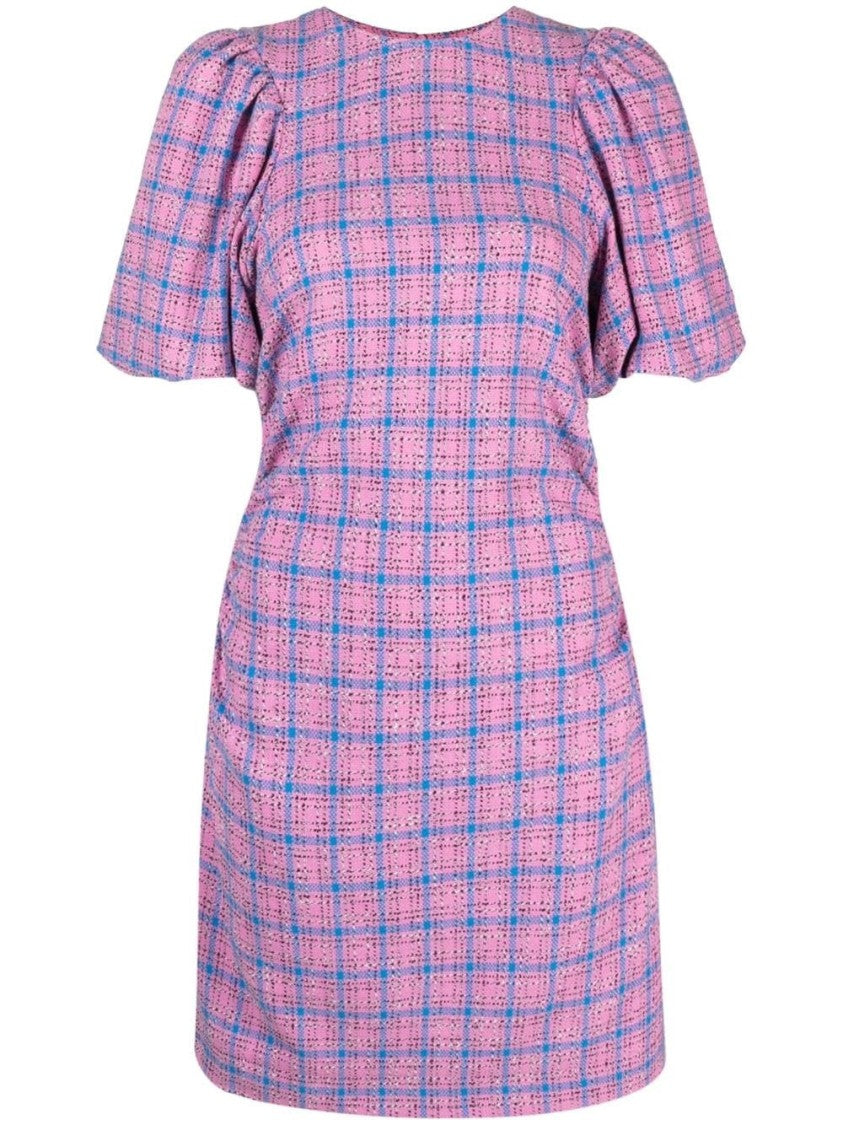 Ganni Check Suiting Mini Dress
