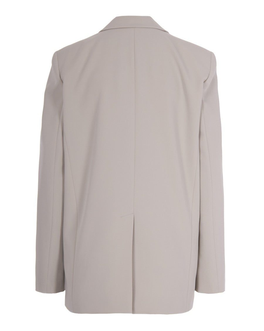 Pinko Beige Single-Breasted Blazer With Notched Lapels