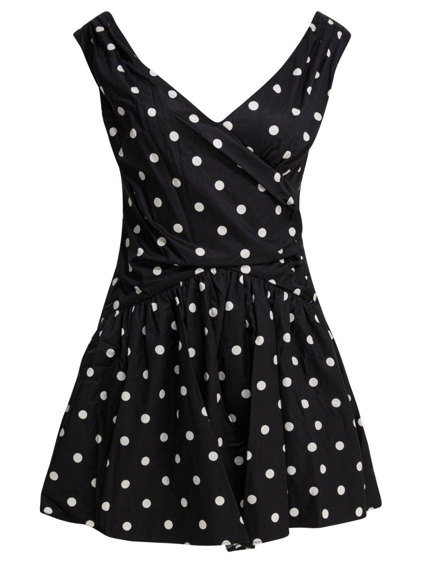 Self-Portrait Polka Dot Flared Dress