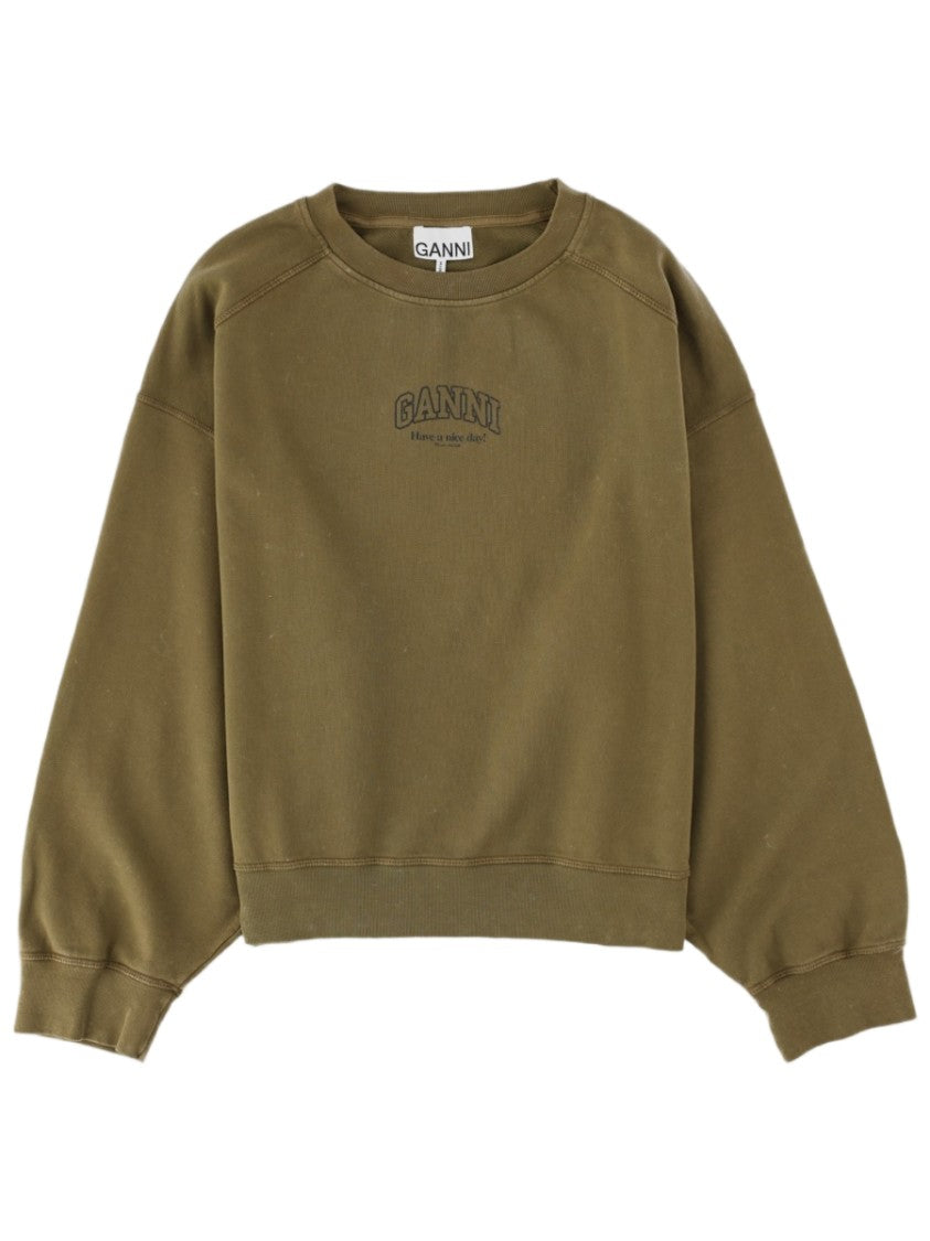 Ganni Regular Fit Organic Cotton Sweatshirt