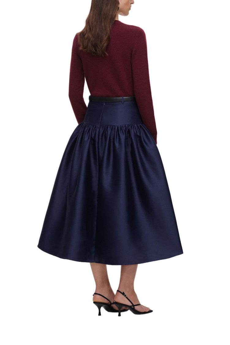 Self-Portrait Burgundy Knit Sweater With Deep V-Neckline And Floral Embellishments