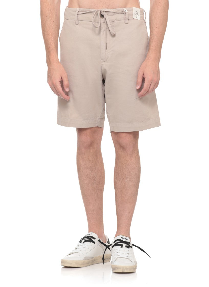 Myths Beige Apollo Drawstring Cotton Shorts