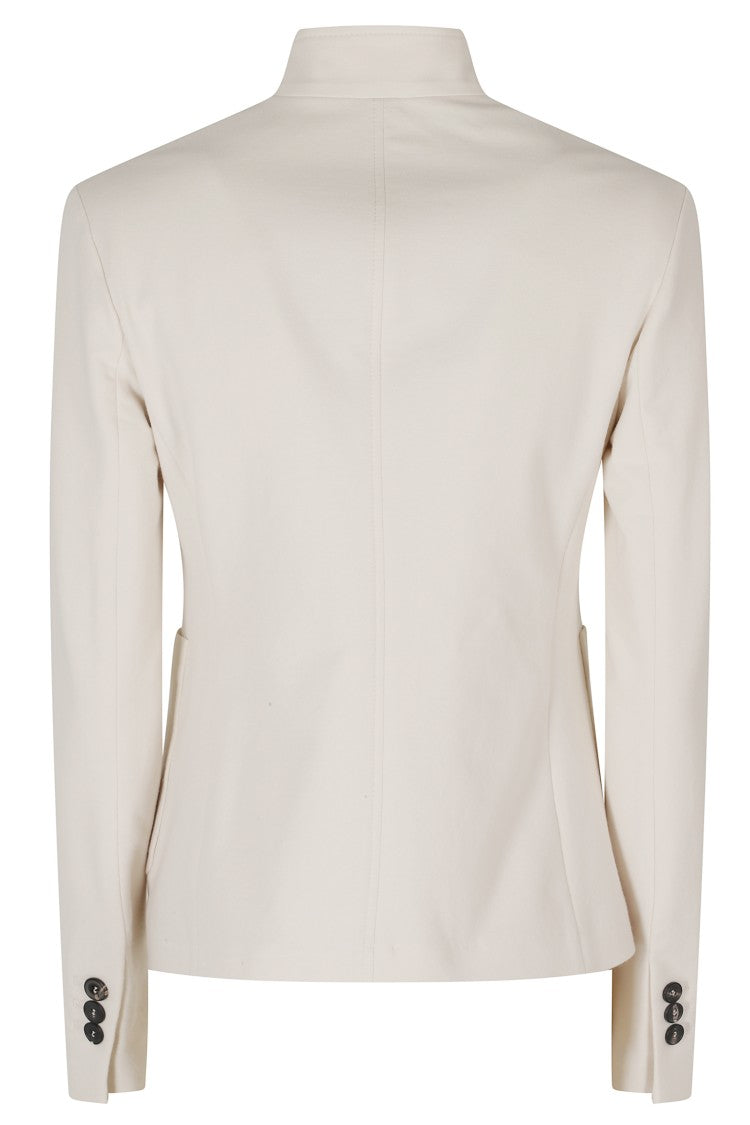 Circolo 1901 Cream Mandarin Collar Single-Breasted Cotton Jacket