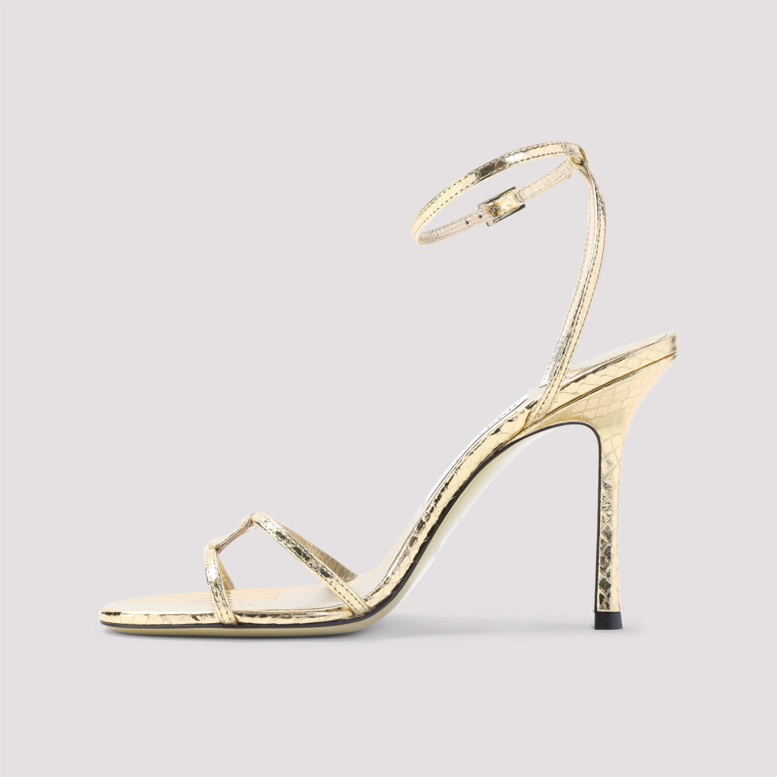 Jimmy Choo Gold Leather 1998 Leo Candy Wrap Sandals