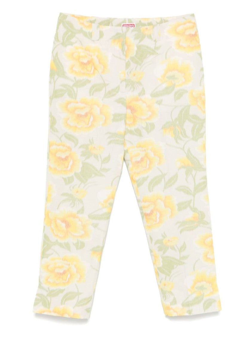 Kenzo Sunflower Yellow Cropped Tailored Trousers