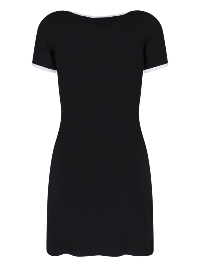 Courrèges Ribbed Black Cotton Mini Dress