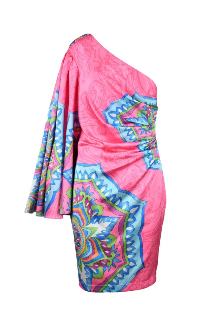 Allure One-Shoulder Dress Zip - Pink