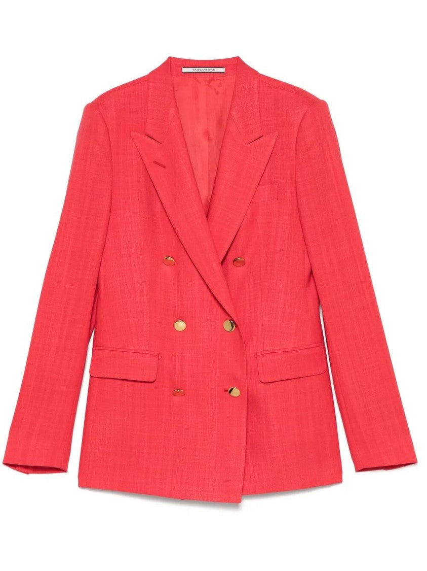 Tagliatore Double-Breasted Blazer With Gold-Tone Buttons