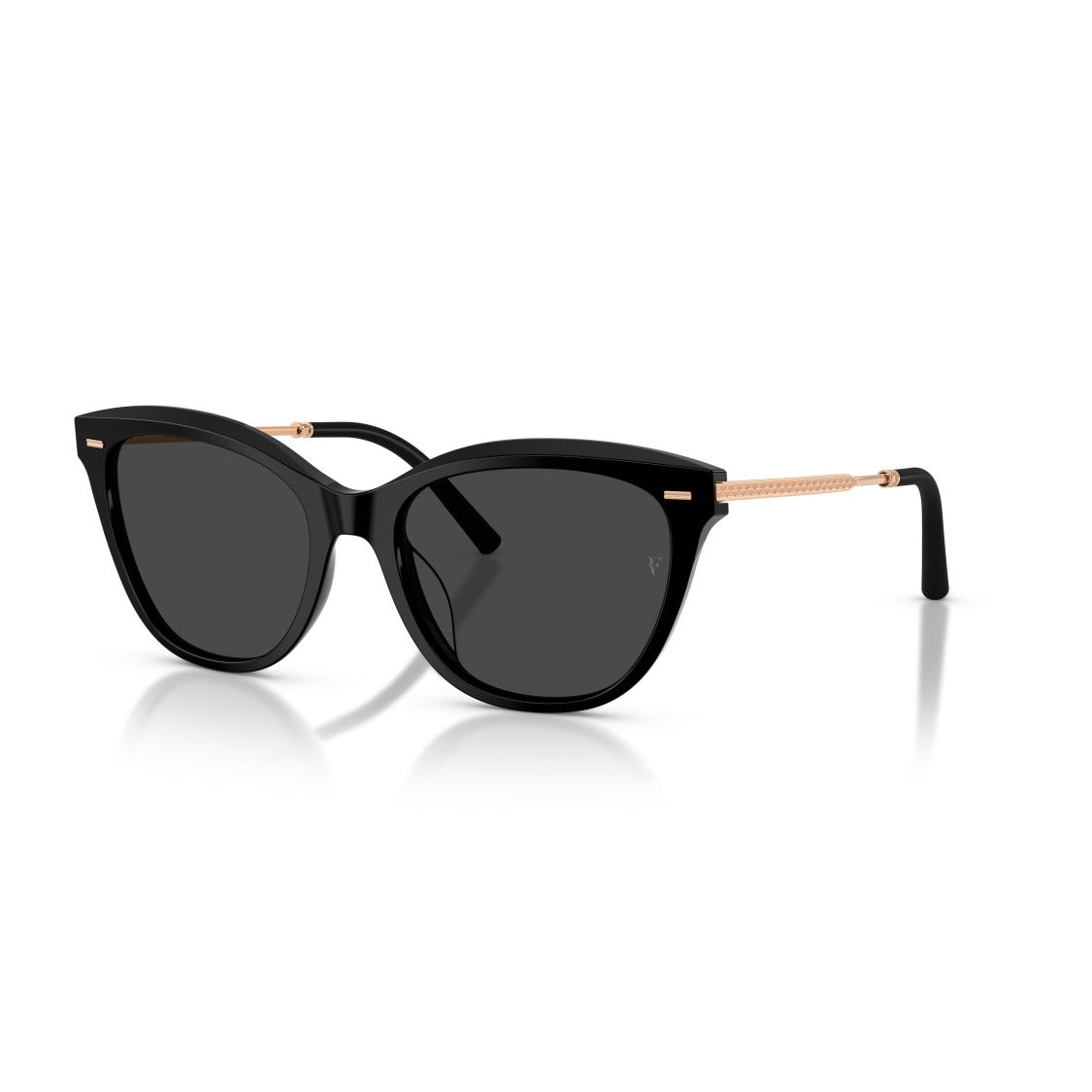 Oliver Peoples 0Ov5597su Glossy Black Cat-Eye Sunglasses With Rose Gold Accents