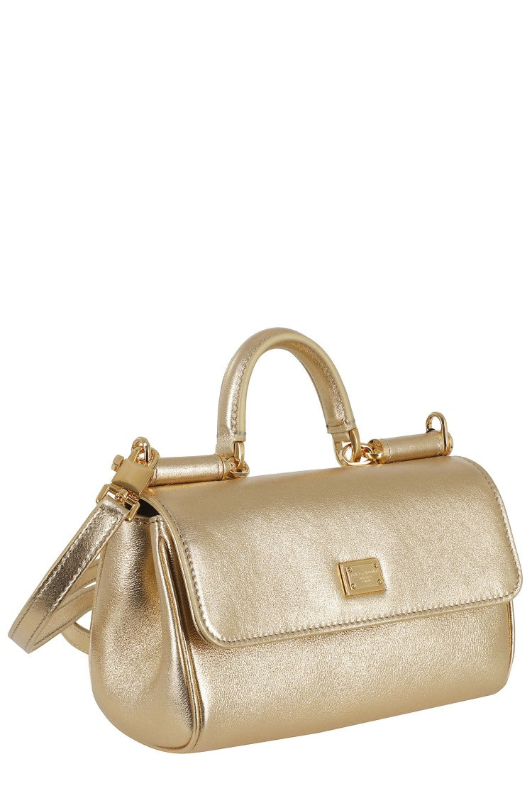 Dolce & Gabbana Gold Vit Plongé Leather Shoulder Bag