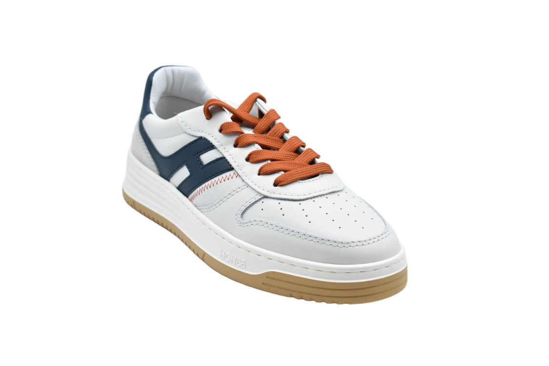 Hogan White Orange Comfortable Sporty Low Sneakers