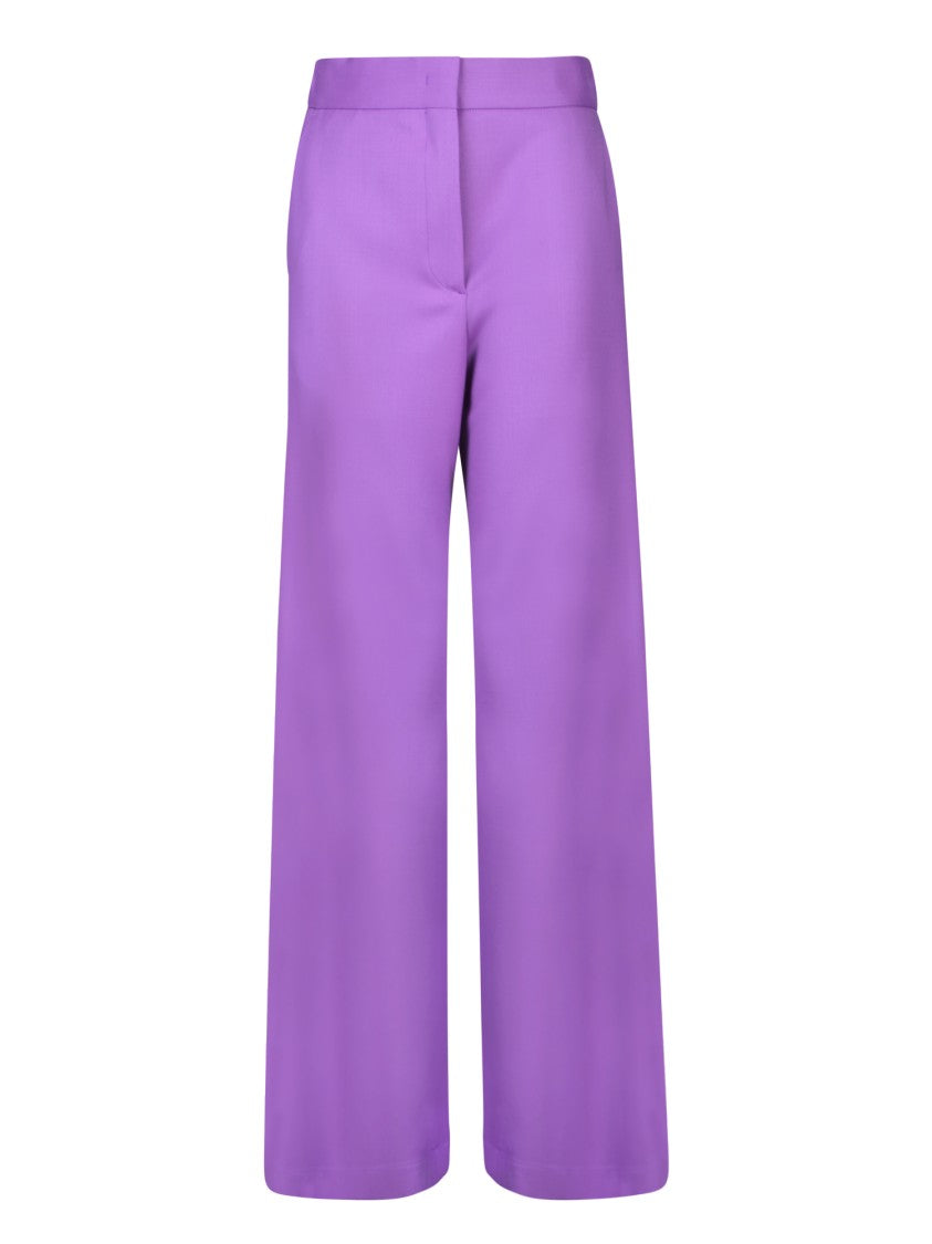 Msgm High-Waisted Virgin Wool Palazzo Trousers