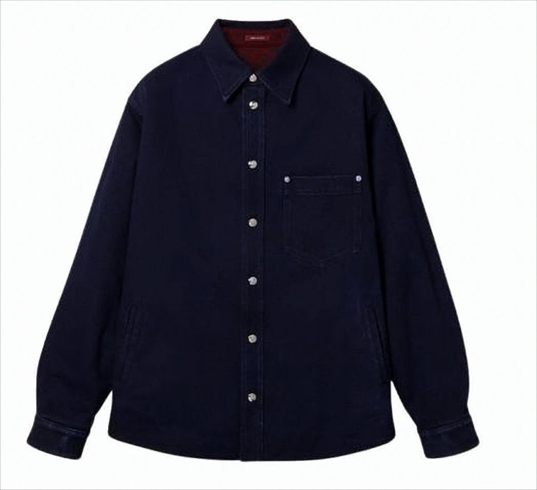 Gucci Boxy Blue Jacket With Classic Collar
