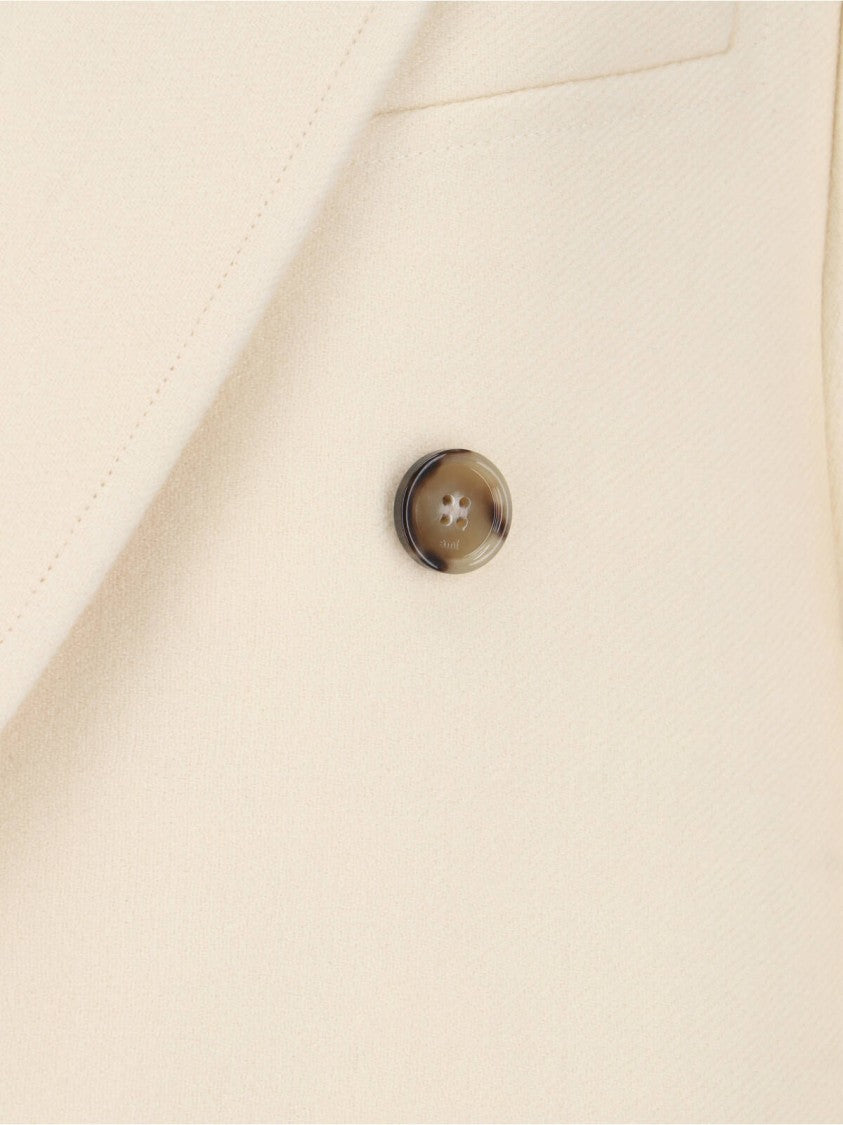 Ami Paris Double-Breasted Coat – White