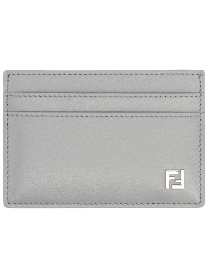 Fendi Squared Ff Minimalist Calf Leather Card Holder