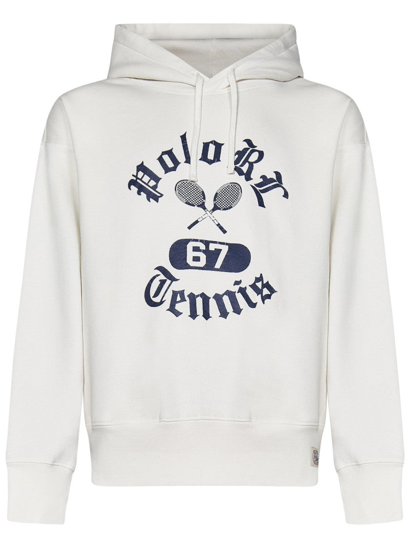 Polo Ralph Lauren Hooded White Sweater With Graphic Print