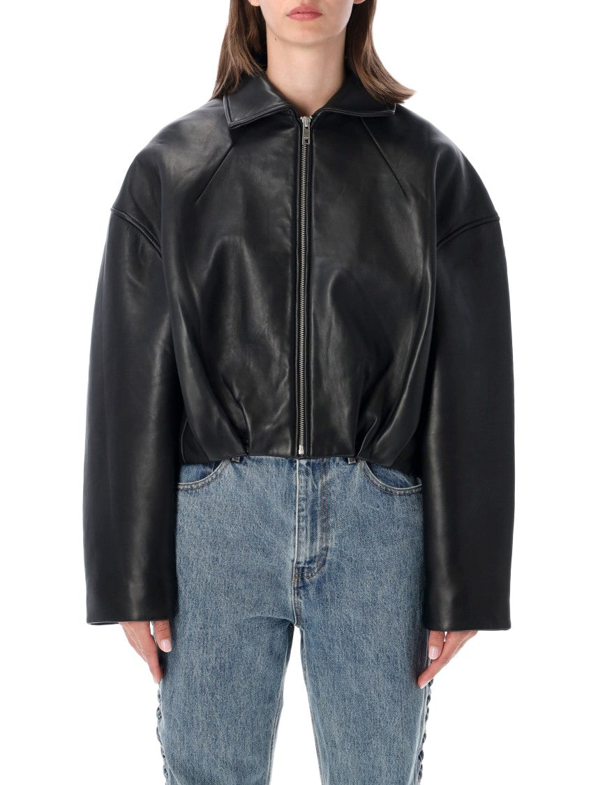 Rotate Bonded Boxy Leather Oversized Jacket