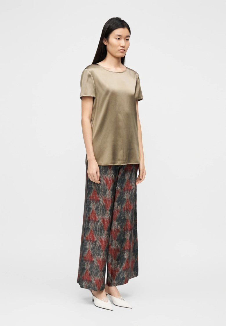Max Mara Gray Green Silk Blend Shirt