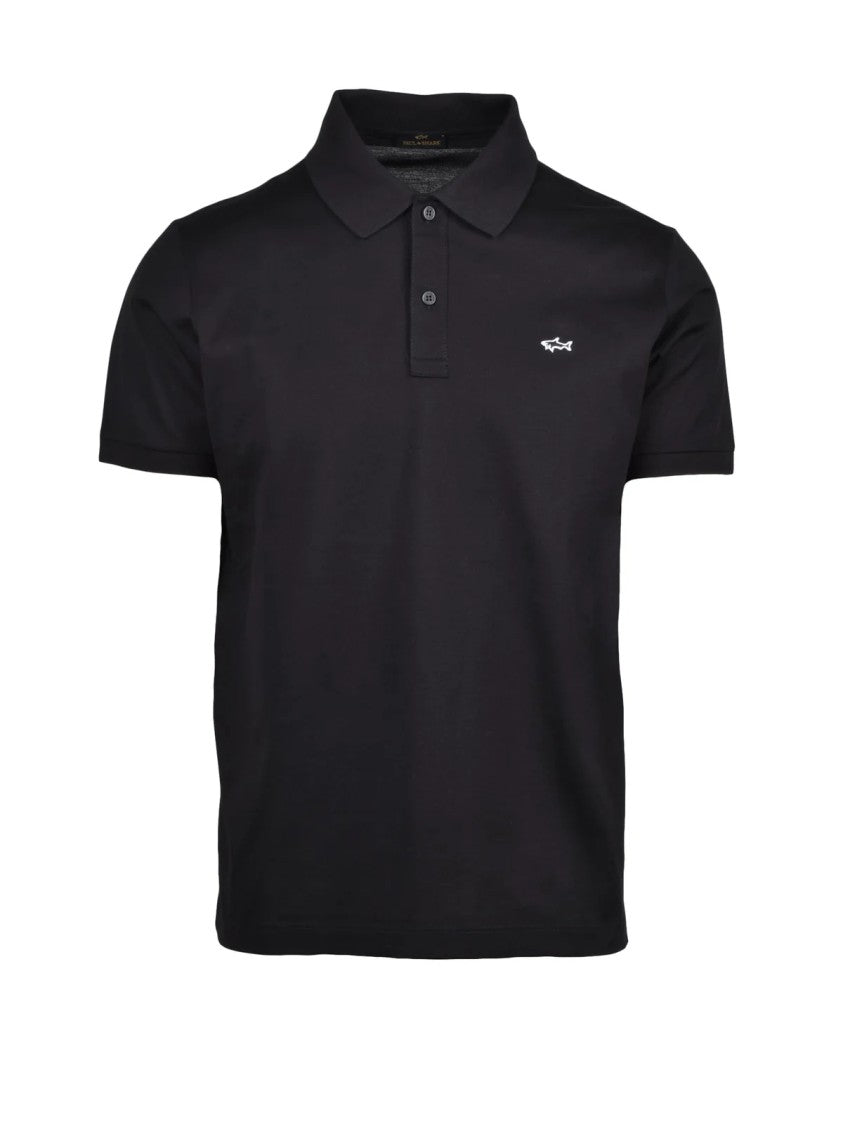 Paul & Shark Black Classic Cotton Polo Shirt