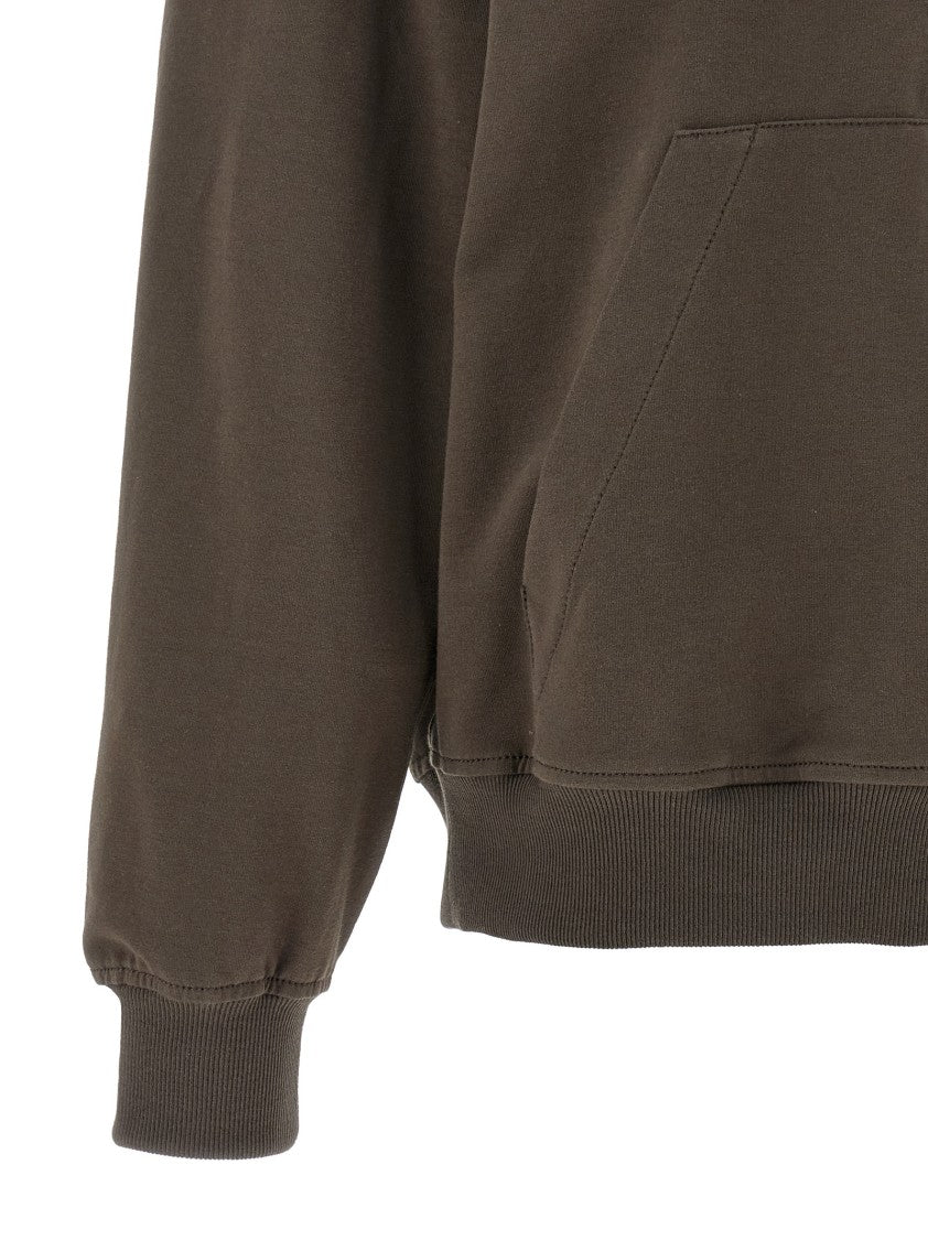 Brunello Cucinelli Brushed Cotton Hoodie With Monile Detail And Front Zip Closure