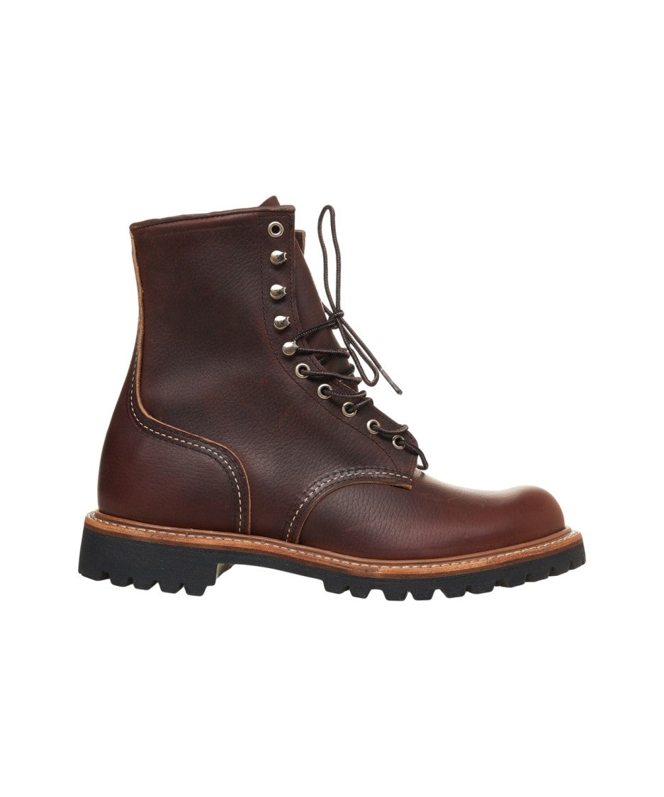 Red Wing Brown Leather Logger Boots