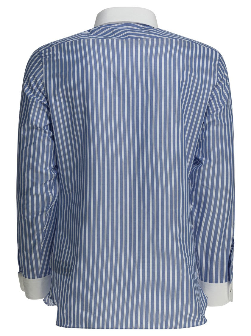 Tom Ford Button-Down Striped Shirt With Concealed Placket