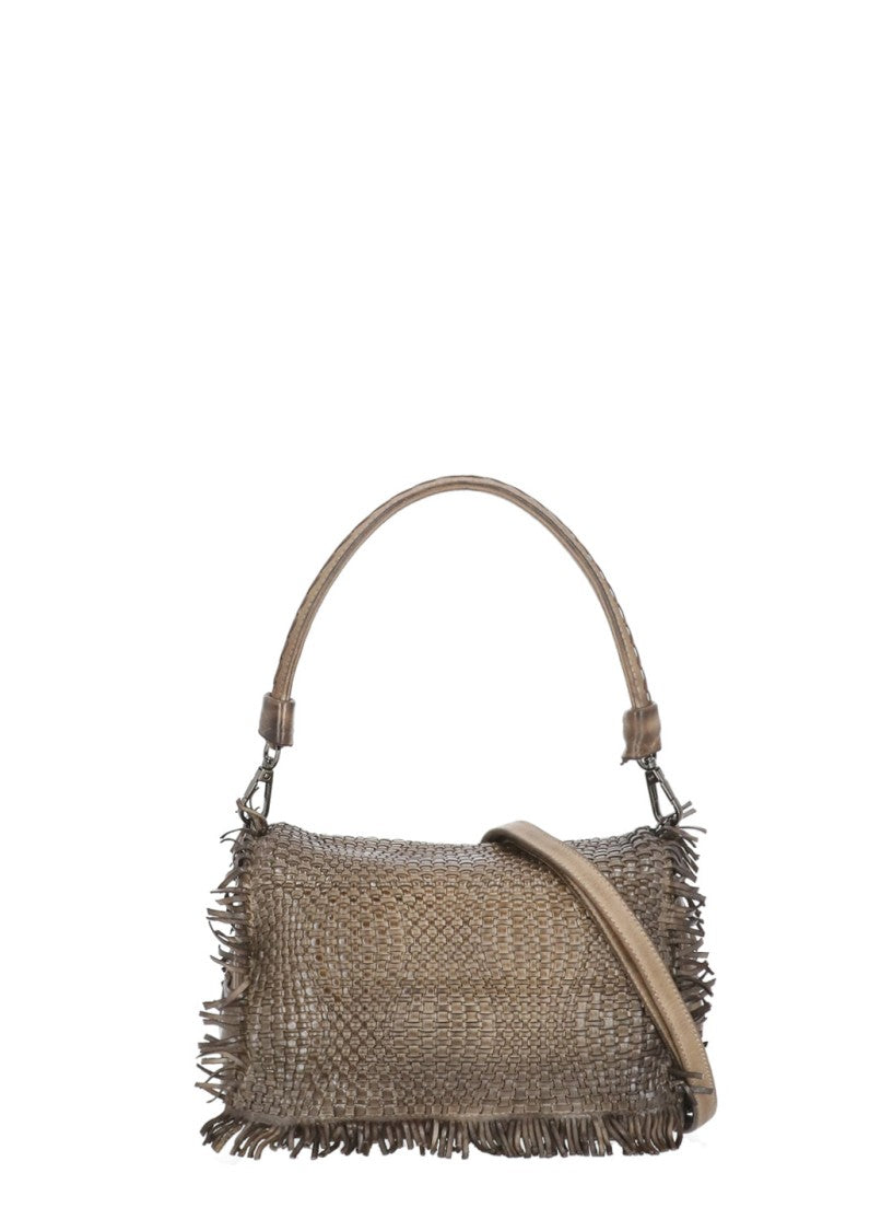 Reptile's House Structured Braided Shoulder Bag With Fringed Edges