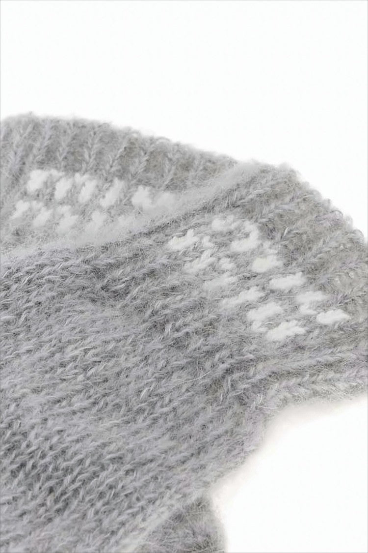 Miu Miu Soft Knitted Light Grey Gloves