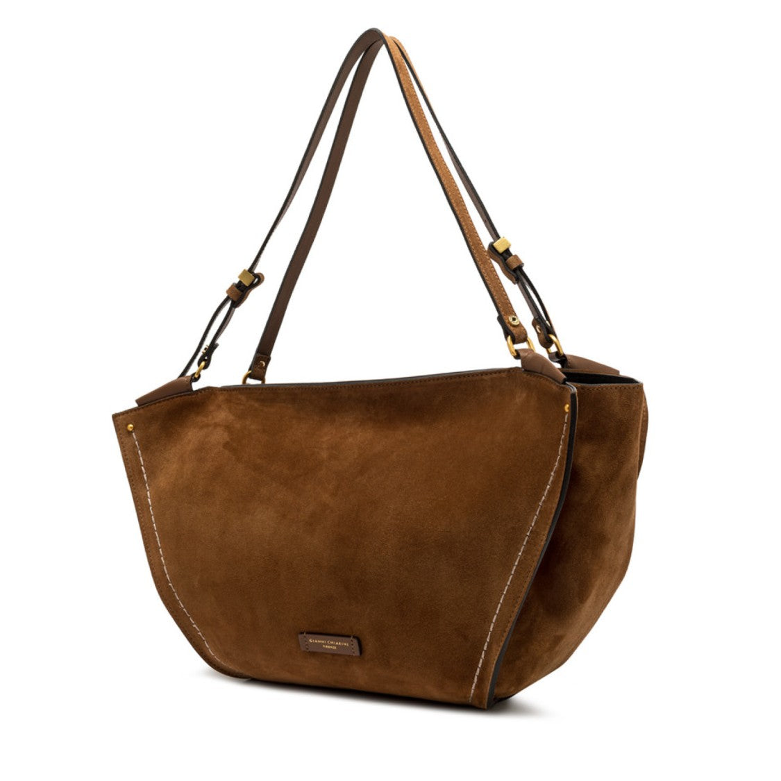 Gianni Chiarini Cognac Bloom Suede Bag