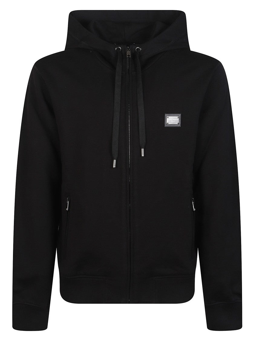 Dolce & Gabbana Black Minimalist Zippered Hoodie