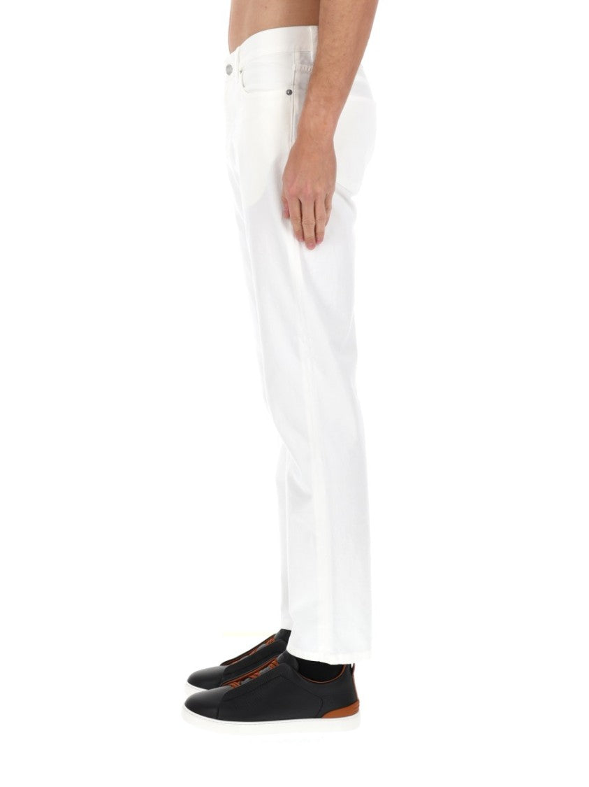 Zegna White Roccia Slim Fit Tailored Jeans