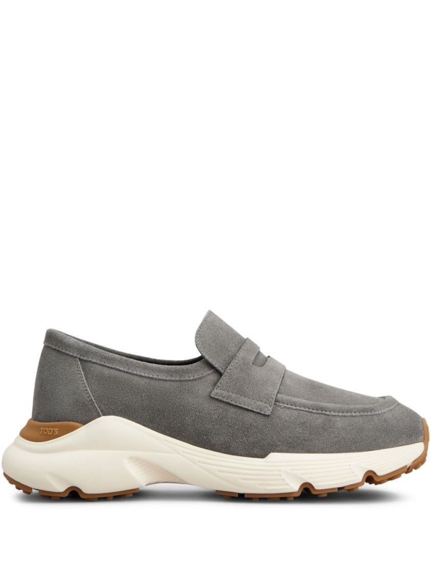 Tod's Slip-On Grey Calf Suede Sneakers