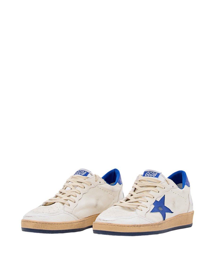Golden Goose Ballstar White Sneakers With Blue Star