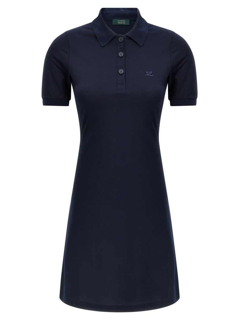 Courrèges A-Line Piqué Cotton Polo Dress