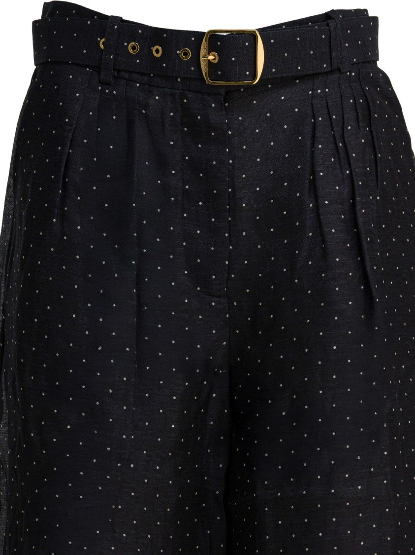 Zimmermann Fluid Wide-Cut Black Pants