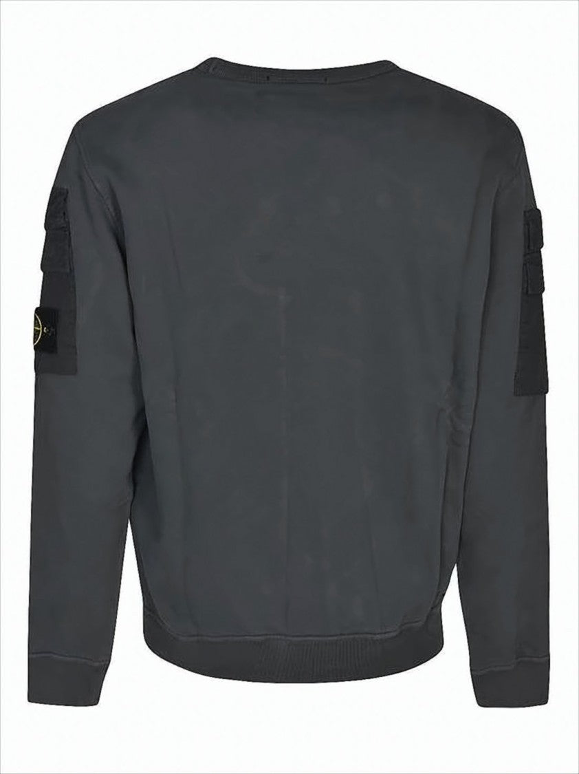 Stone Island Relaxed Fit Long-Sleeve Sweatshirt With Compass Logo Patches