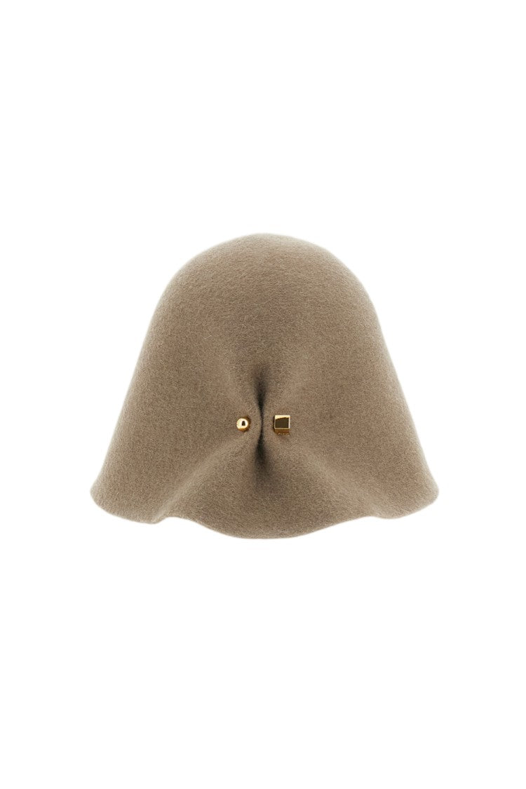 Jacquemus Cloche Hat With Rounded Crown And Signature Folded Detail