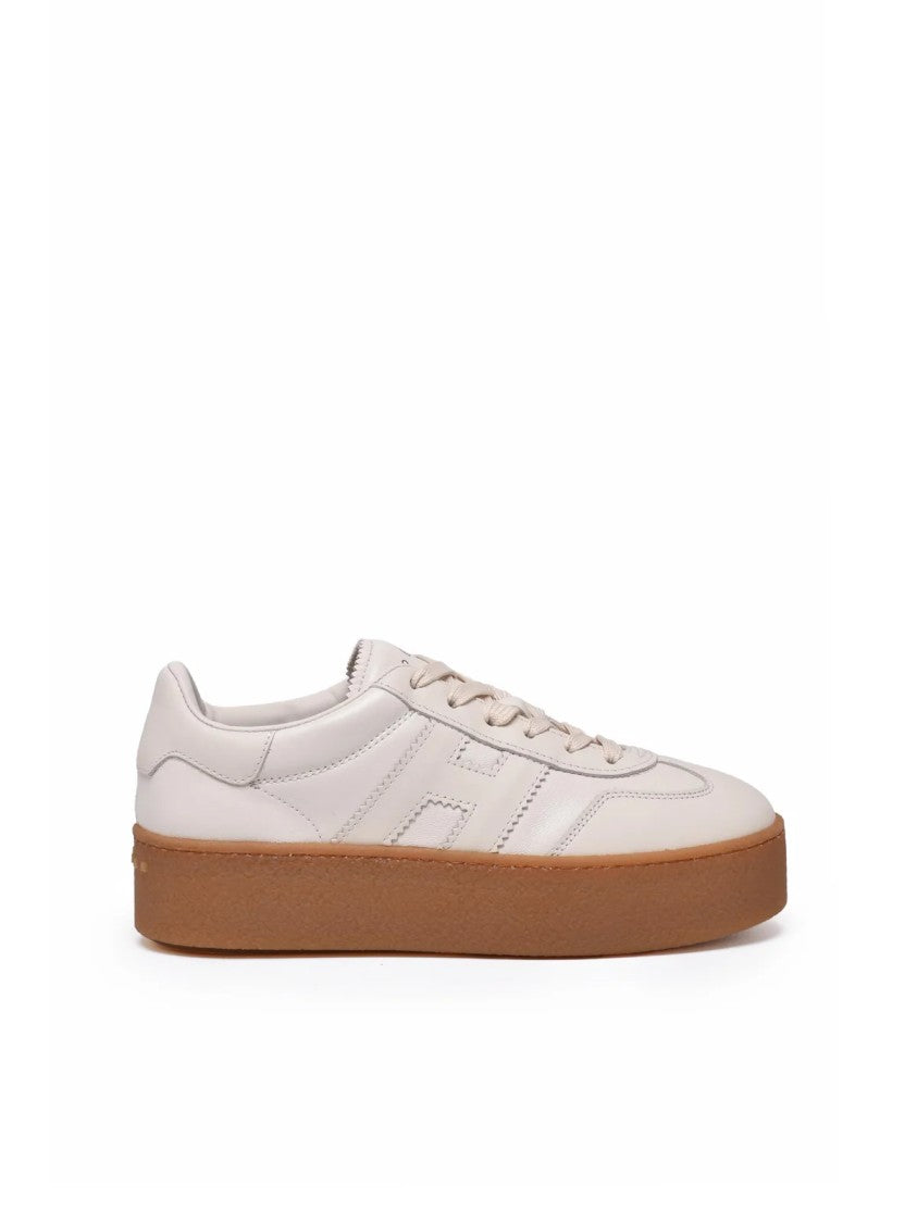 Hogan Butter Leather Platform Low-Top Sneakers