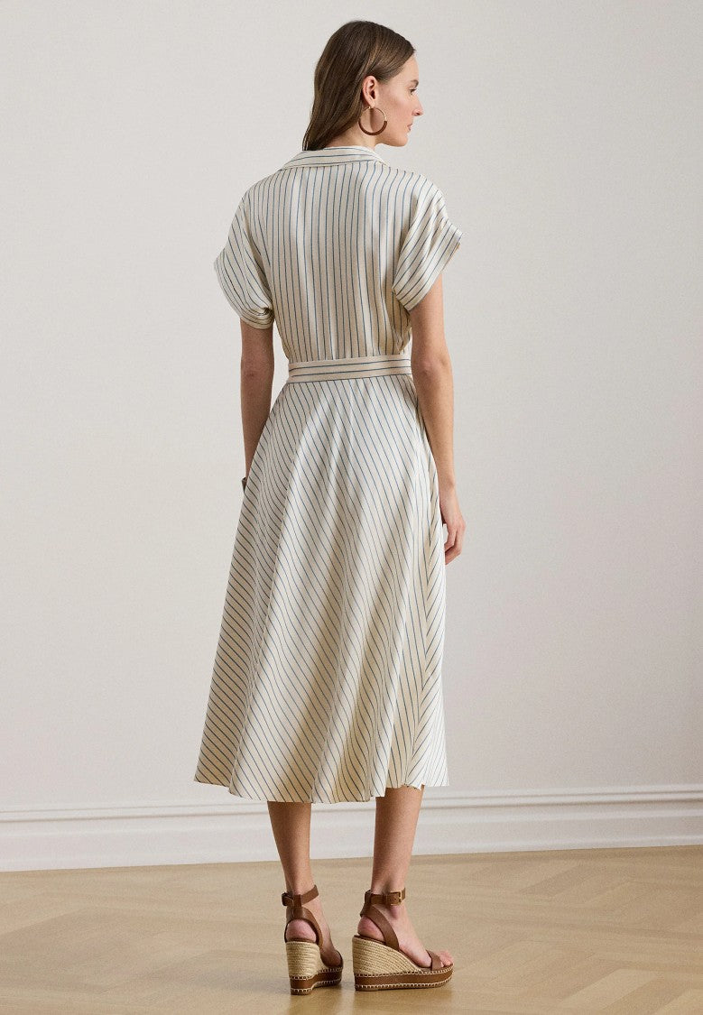 Lauren Ralph Lauren Natural Woven Luxe Twill Midi Dress