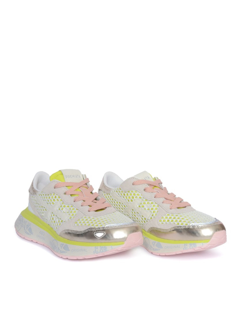 Premiata Breathable Mesh Sneakers With Metallic Accents