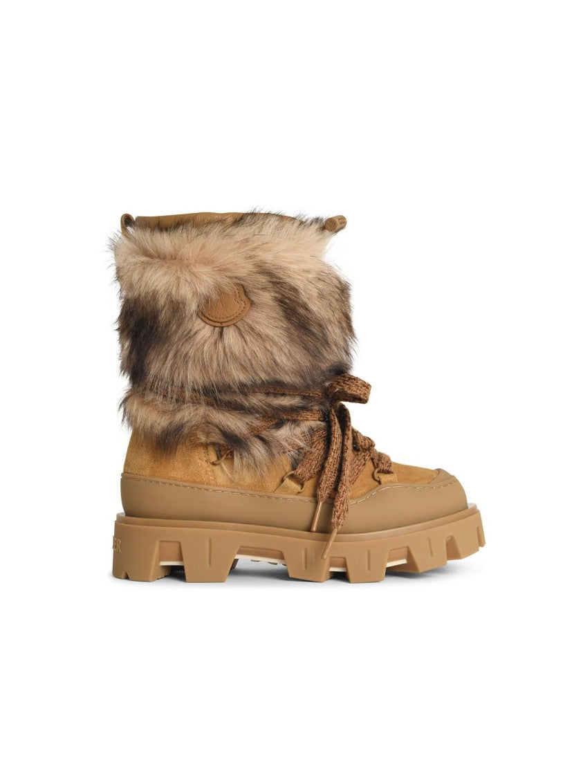 Moncler Peak Après' Suede Boots And Camel Beige Shearling