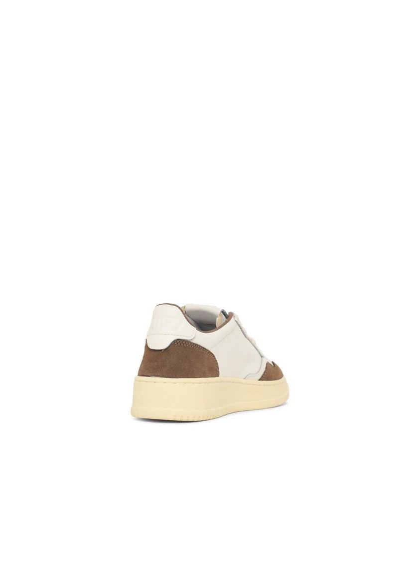 Autry 'Medalist Low' White And Brown Leather Sneakers