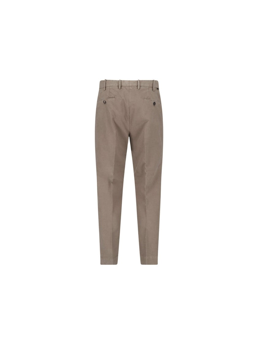 Incotex Tailored Straight Leg Trousers With Buttoned Welt Pockets