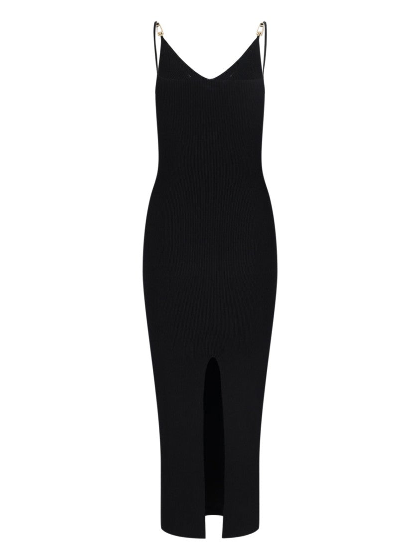 Versace Midi Dress "Safety Pin" – Black