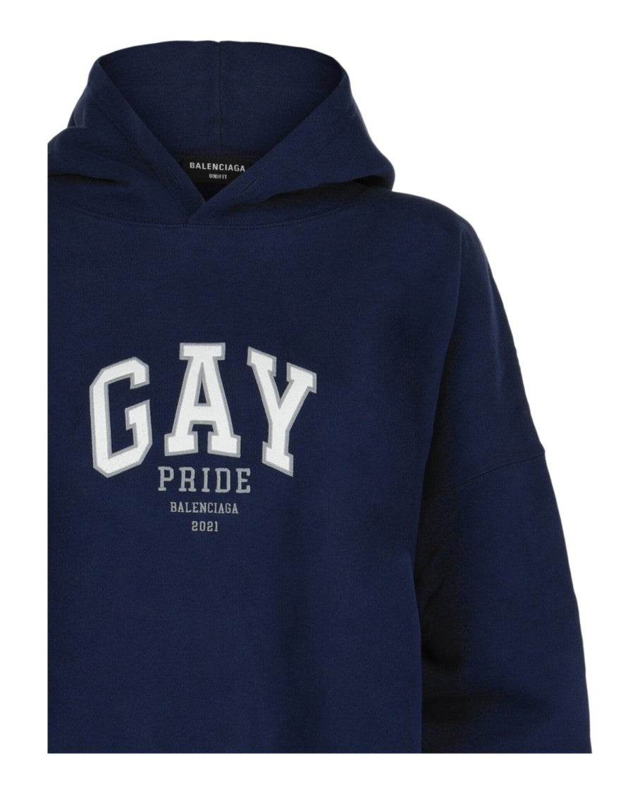 Balenciaga Embroidered Pride Oversized Hoodie With Kangaroo Pocket