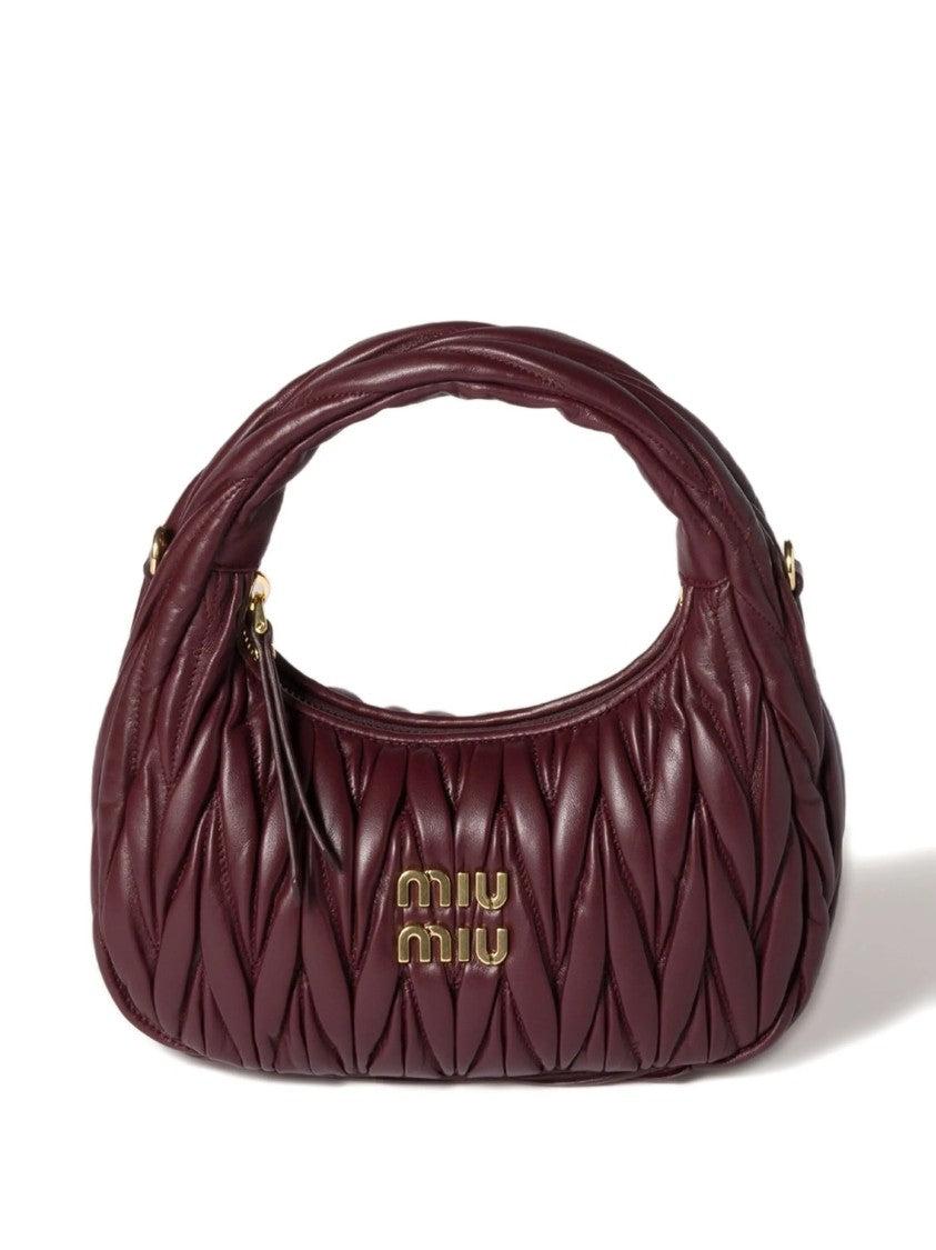 Miu Miu Black Hobo Wander Quilted Lambskin Hobo Bag