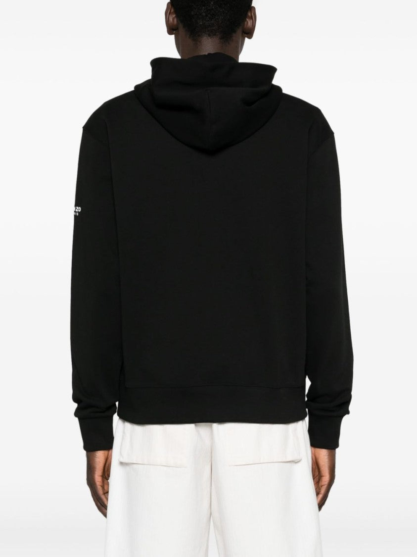 Kenzo Classic-Fit Black Sweatshirt With Hood And Emblem