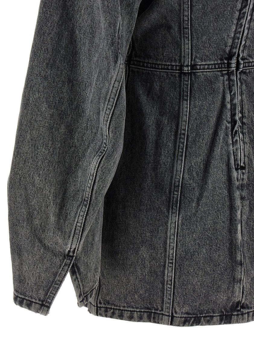 Haikure Cotton Denim Mini Dress With V-Neck