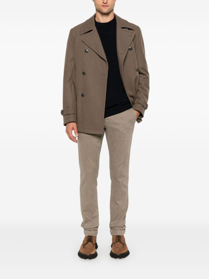 Barbour Crew Neck Cotton Sweater With Plaid Elbow Patches